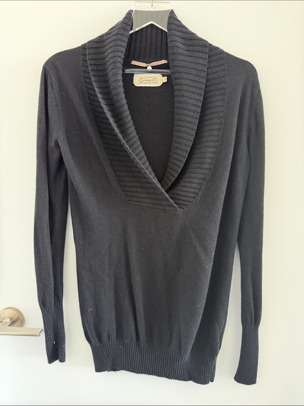 Propaganda - Soft Black Shawl Collar Women's Sweater